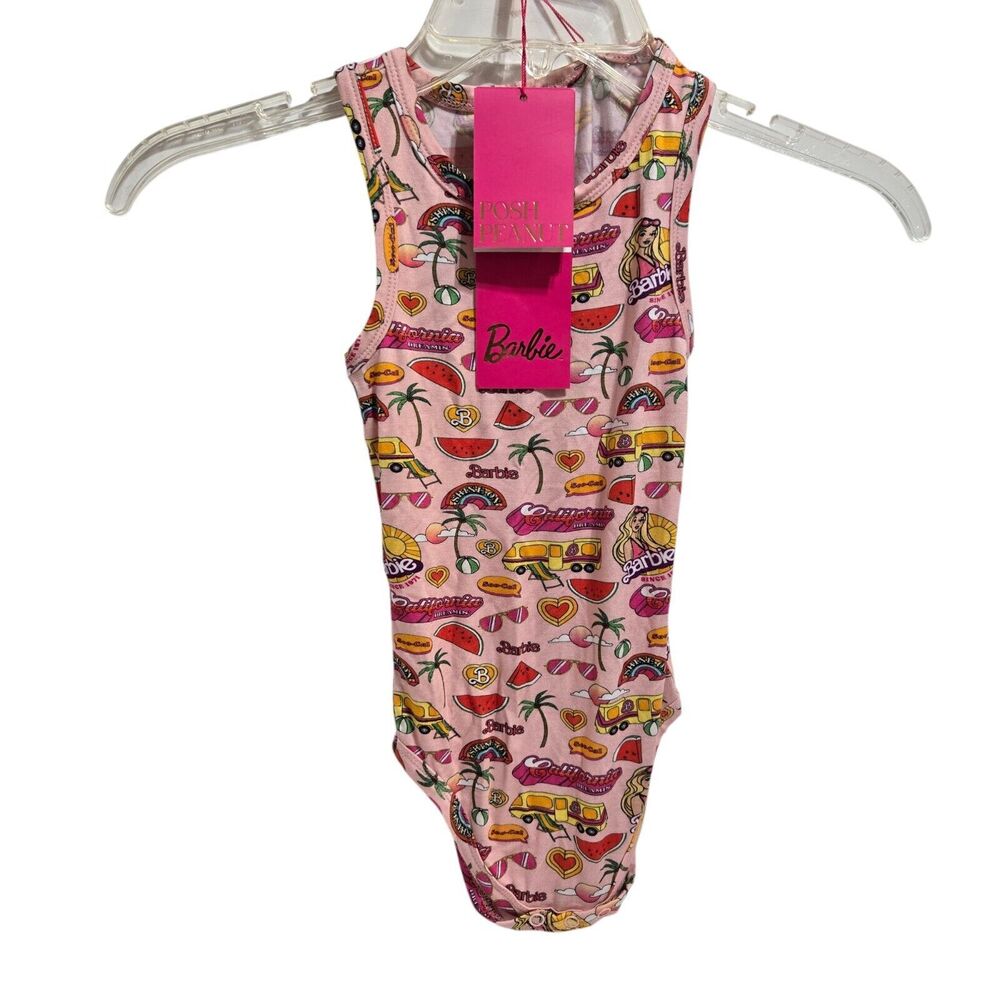 NEW Posh Peanut 2T Groovy Barbie & Friends 1 piece body suit Romper sleeveless